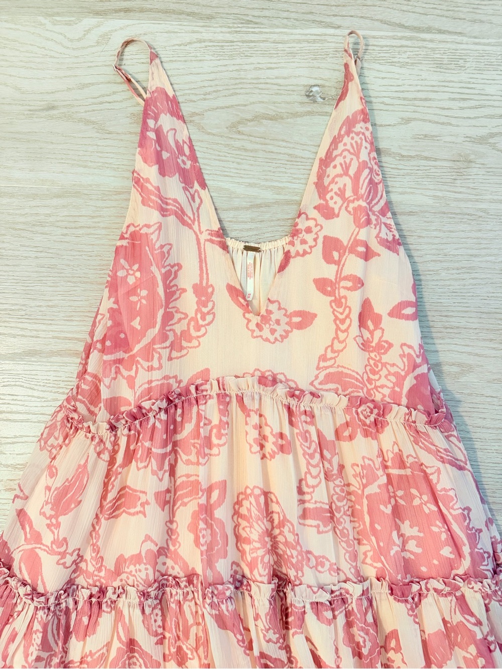 Free People Pink Boho Floral Maxi Dress size XS - Picture 5 of 7